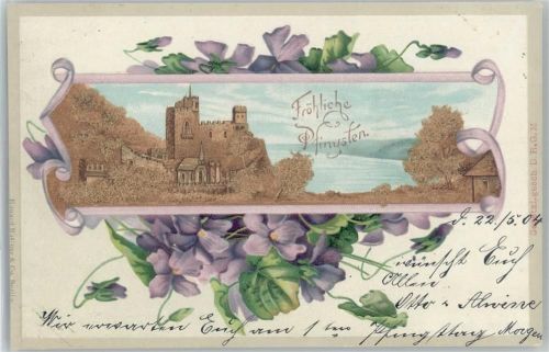 Veilchen - Burg - Litho 1904 AK