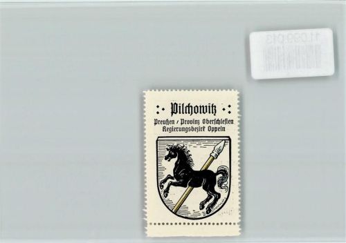 Pilchowitz Pferd Speer Vignette Wappen Kaffee Hag ca 1920-1940
