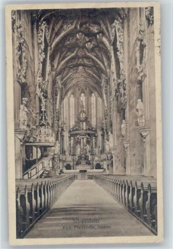 Stadt Schweidnitz / Swidnica - Kath. Pfarrkirche Innenaufnahme