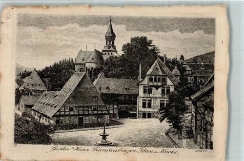 Goslar Echte Kupferradierung mit Handpressenabzug -Nr. 28611 Cramers Kunstanstalt - Frankenberger Plan und Kirche