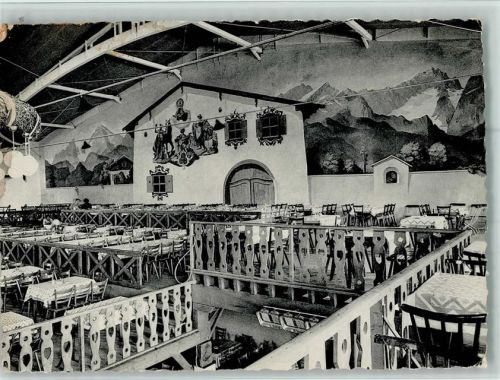 Exposition EXPO 1958 - Gaststätte Oberbayern Innenansicht AK
