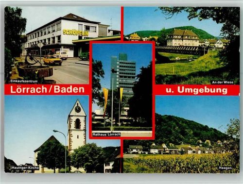Lörrach Einkaufszentrum Schöpflin An der Wiese Rathaus Hauinger-Kirche Haagen Mehrfachaufnahme