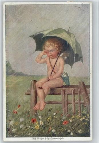 Verlag Wohlgemuth Serie 3251 - Amor mit Regenschirm -
