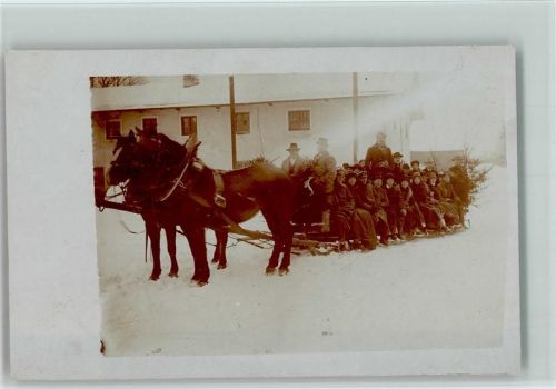 Privatfoto AK Großer Pferdeschlitten im Winter