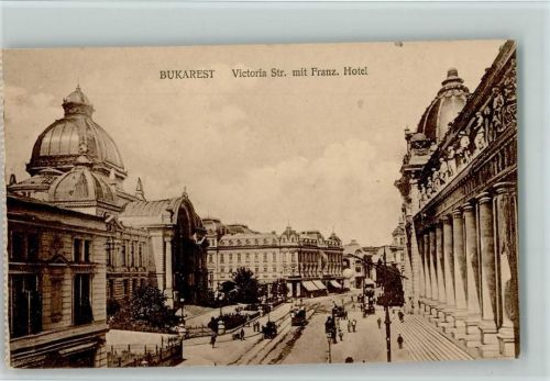 Bukarest Victoria Str. mit Ftanz. Hotel Straßenbahn