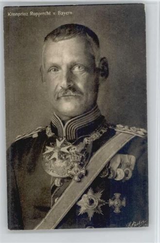 Kronprinz Rupprecht v. Bayern in Uniform mit Orden und Abzeichen - Adel - Wohlfahrts AK Dt. Veteranen
