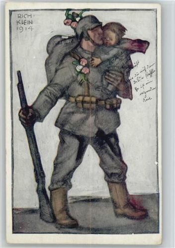 Bayerische Kriegsinvaliden Fürsorge Künstler sign Klein - Soldaten -