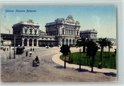 Genova Stazione Brignole, Straßenbahn ca 1924 AK