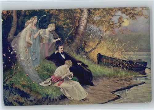 1917 R. Schumann - Visionen im Hintergrund - sign Schweninger - Salon J.P.P. Nr. 2092 AK