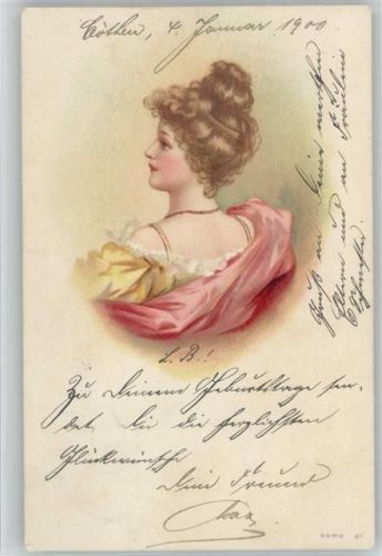 Haarmode - schöne Frau - Litho 1900 AK