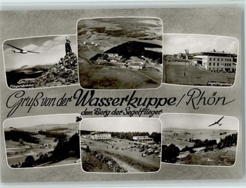 Wasserkuppe Rhön - Fliegeraufnahme ca 1960 AK