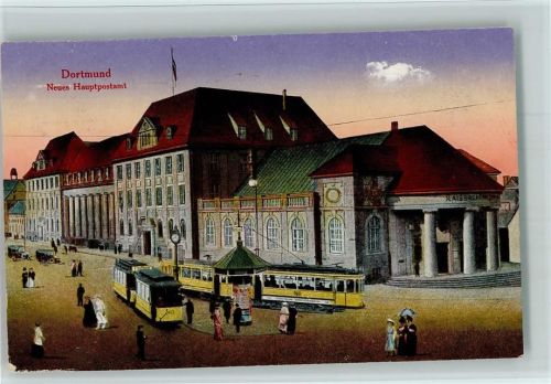 Dortmund Neues Hauptpostamt Straßenbahnen