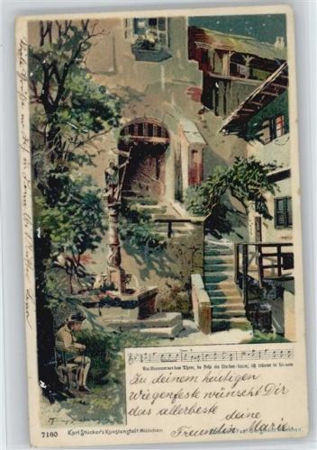 Nr. 7160 Liederkarte Litho 1901 AK