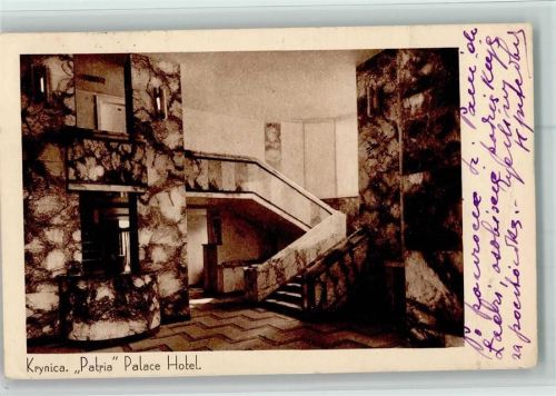 Krynica-Zdrój 1935 Patria Palace Hotel , Innenarchitektur AK
