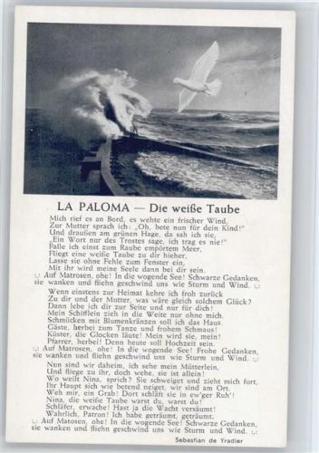 Seemanslied "La Paloma - Die weiße Taube" Marine