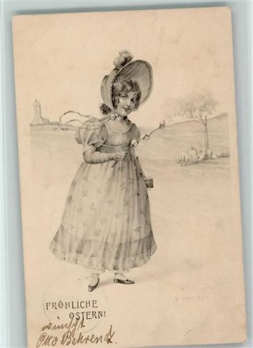 Serie 561-4 - Ostern - Biedermeiermode 1907 AK