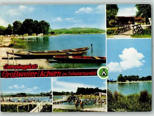 Achern Campingplatz Freibad Bootsanlegestelle Mehrfachaufnahme