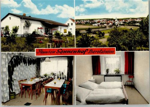 Berolzheim Pension Sonnenhof Inneanufnahme Gastraum Doppelzimmer Gesamtansicht 4-Bildaufnahme