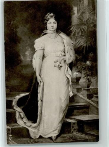 1905 Königin im Hermelinpelz Foto AK