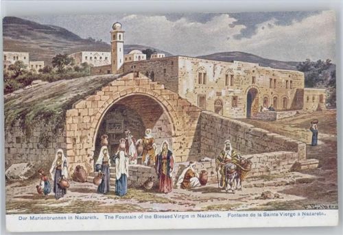 Marienbrunnen in Nazareth - Wasserträger - Serie 781 Palästina Nr. 32 AK
