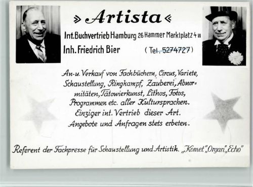 Artista - An- und Verkauf von Fachbüchern aus Zirkus und Variete