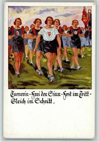 Turnerschaft AK Nr.13 - Turnerinnen im Gleichschritt