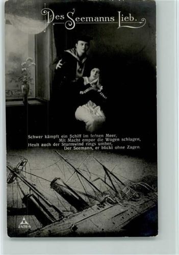 1915 Des Seemanns Lieb - Serie 2478-4 - Schiff hat Schlagseite
