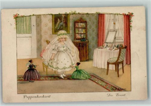 AR Nr. 1362 Puppenhochzeit - die Braut , litho
