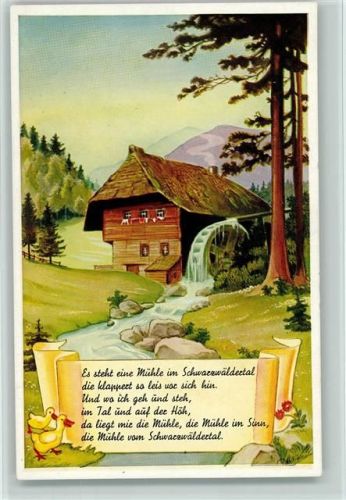 Wassermühle - Gedicht , es steht eine Mühle im Schwarzwäldertal