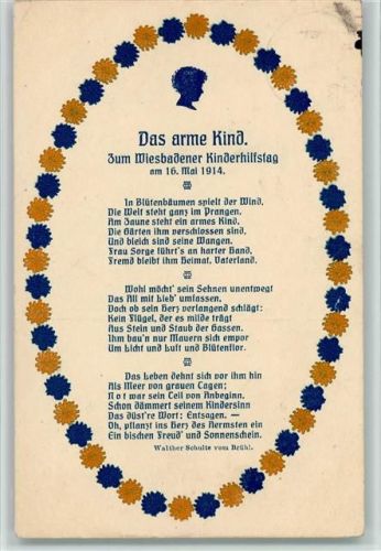 1914 Wiebaden Kinderhilfstag 1914 Gedicht