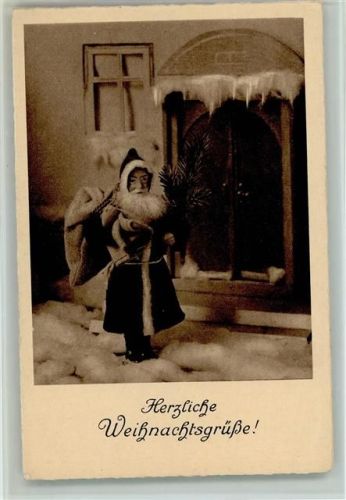 Stoffpuppe als Weihnachtsmann ca 1950 AK