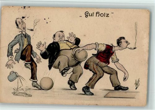 Willi Scheuermann - Gut Holz - Humor 1913 AK