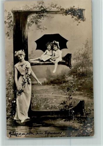 1904 Serie 195 NPG - Buchstabe E - Jugendstil AK