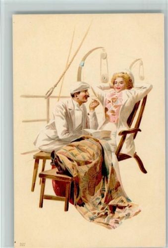 auf der Schiffspromenade im Liegestuhl sitzen und ein Buch lesen , litho