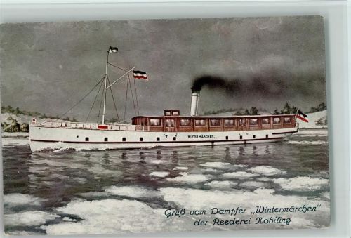 Berlin Mitte Dampfer "Wintermärchen" der Reederei Nobiling ca 1915 AK Fahrt auf der Spree - 1994 Verschrottung
