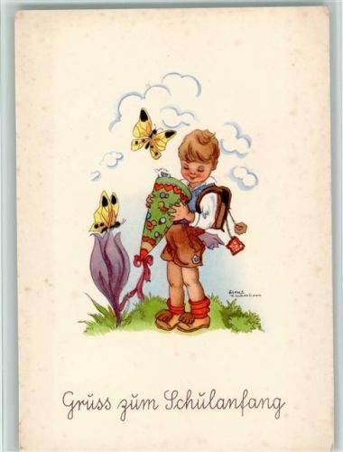Serie 45-2 sign Liesel Lauterborn - Schulkind mit Schultüte