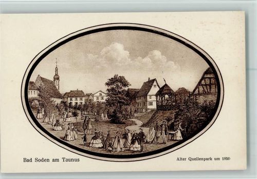 Bad Soden Historismus - Quellenpark 1850 , gute Erhaltung