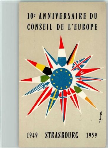 Strasbourg 10. Anniversaire du Conseil de Europe 1949-1959 AK