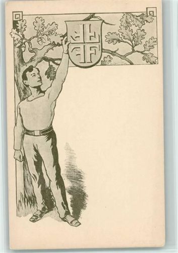 Turner mit dem Schild Wappen , Eichenlaub