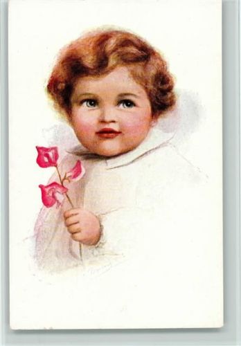 Verlag LP Serie 686-II Kinderporträt Blume in der Hand