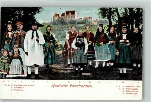 1900 Verschiedene Trachten alle haben eine Nummer