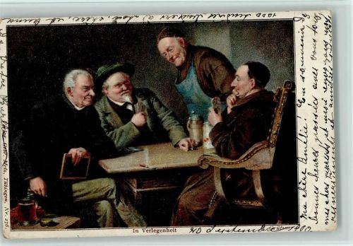 1900 In Verlegenheit - Kartenspiel , Bierkrug