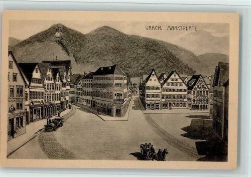 Urach Marktplatz, Kunstverlag Oelgärtner 1913, sehr gute Erhaltung AK