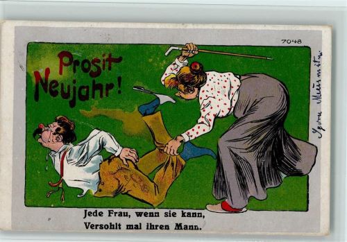 1921 Humor - Ehefrau mit einem Spazierstock - Strafe