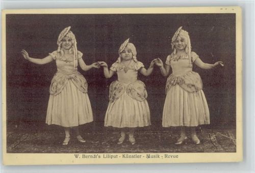 W. Berndts Liliput Künstler Musik Revue Drei Frauen Liliputaner