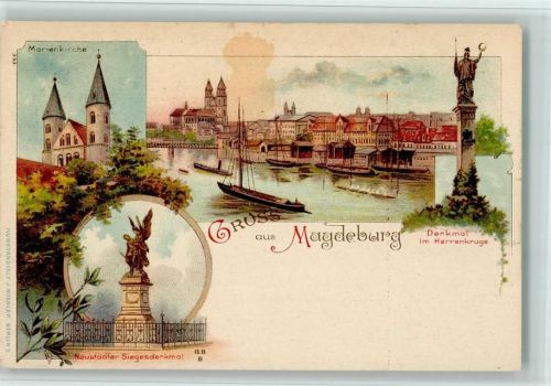 Magdeburg Marienkirche Ortsansicht Denkmal im Herrenkruge Neustädter Siesgesdenkmal