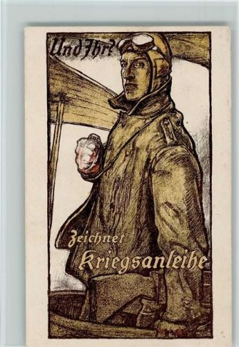 Zeichnet Kriegsanleihe - Fesselballon Pilot sign Erler