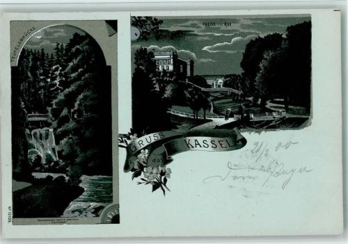Kassel Gruss aus - Partie an der Aue, Teufelsbrücke - Kunstanstalt Lautz 10109 AK