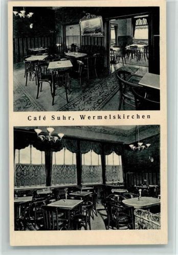 Wermelskirchen 1928 Cafe Suhr Innenansichten, gute Erhaltung AK