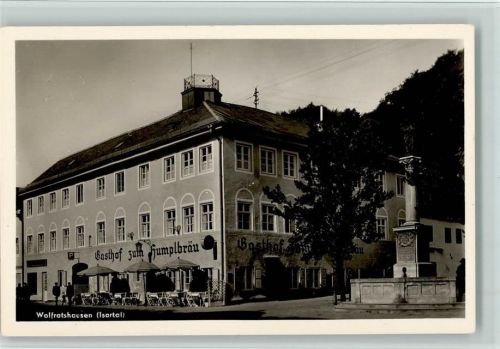 Wolfratshausen Gasthof zum Humplbräu, Brunnen, gute Erhaltung AK